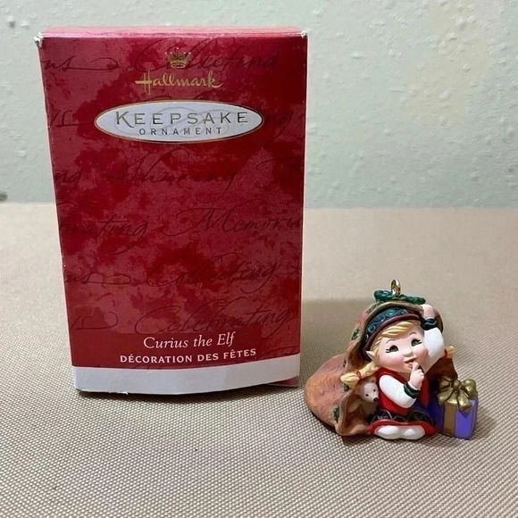 Hallmark 2001 Keepsake Ornament Curius the Elf w/Box - Picture 1 of 8